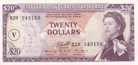 East Caribbean States, 20 Dollars, 1965, XF(-), p15o
Queen Elizabeth II. Potrait
Estimate: USD 50-100