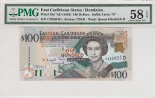 East Caribbean States, 100 Dollars, 1994, UNC, p35d
PMG 58 EPQ, Queen Elizabeth II. Potrait
Estimate: USD 210-420