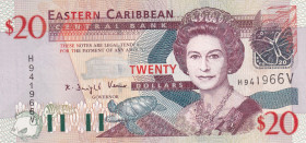 East Caribbean States, 20 Dollars, 2003, UNC, p44v
Queen Elizabeth II. Potrait
Estimate: USD 20-40