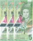 East Caribbean States, 5 Dollars, 2021, UNC, pNew, (Total 3 banknotes)
Estimate: USD 15-30