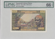 Equatorial African States, 500 Francs, 1963, UNC, p4e
PMG 66 EPQ
Estimate: USD 625-1250