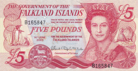 Falkland Islands, 5 Dollars, 2005, UNC, p17a
Queen Elizabeth II. Potrait
Estimate: USD 15-30