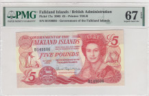 Falkland Islands, 5 Pounds, 2005, UNC, p17a
PMG 67 EPQ, High Condition, Commemorative, Queen Elizabeth II. Potrait
Estimate: USD 45-90