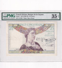 French Guiana, 25 Francs, 1933/1945, VF, p7
PMG 35 EPQ
Estimate: USD 700-1400