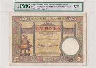 French Indo-China, 100 Piastres, 1936/1939, VF, p51d
PMG VF, Rare
Estimate: USD 350-700