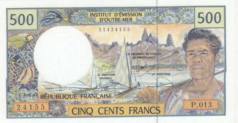 French Pacific Territories, 500 Francs, 1992, UNC, p1f
Estimate: USD 25-50