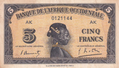French West Africa, 5 Francs, 1942, XF(+), p28a
Stained
Estimate: USD 40-80