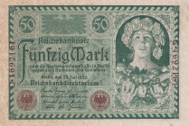 Germany, 50 Mark, 1920, UNC, p68
There are cracks and waves in the corner 
Estimate: USD 15-30