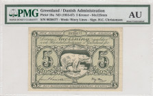 Greenland, 5 Kroner, 1953/1967, AUNC, p18a
PMG AU
Estimate: USD 400-800