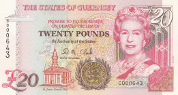 Guernsey, 20 Pounds, 1996, UNC, p58b
Queen Elizabeth II. Potrait
Estimate: USD 100-200