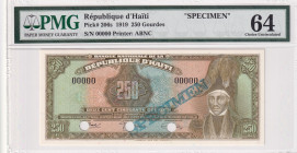 Haiti, 250 Gourdes, 1919, UNC, p206s, SPECIMEN
PMG 64
Estimate: USD 230-460