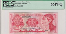 Honduras, 1 Lempira, 1980, UNC, p68a
PCGS 66 PPQ
Estimate: USD 25-50