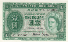 Hong Kong, 1 Dollar, 1958, UNC, p324Ab
Queen Elizabeth II. Potrait
Estimate: USD 40-80