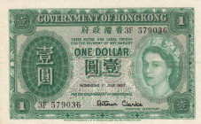 Hong Kong, 1 Pound, 1957, XF, p324Ab
Queen Elizabeth II. Potrait
Estimate: USD 30-60