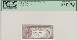 Hong Kong, 1 Cent, 1971/1981, UNC, p325b
PCGS 67 PPQ, Queen Elizabeth II. Potrait
Estimate: USD 25-50