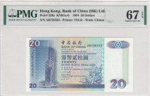 Hong Kong, 20 Dollars, 1994, UNC, p329a
PMG 67 EPQ, High condition 
Estimate: USD 30-60