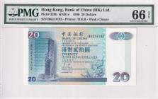 Hong Kong, 20 Dollars, 1996, UNC, p329b
PMG 66 EPQ
Estimate: USD 25-50