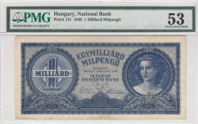 Hungary, 1 Milliard Milpengö, 1946, AUNC, p131
PMG 53
Estimate: USD 30-60