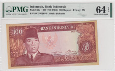 Indonesia, 100 Rupiah, 1960, UNC, p86a
PMG 64 EPQ
Estimate: USD 100-200