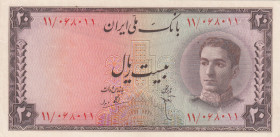Iran, 20 Rials, 1948, XF, p48
Slightly stained
Estimate: USD 40-80