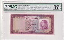 Iran, 100 Rials, 1954, UNC, p67
PMG 67 EPQ, High condition 
Estimate: USD 125-250