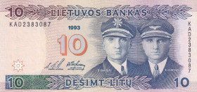 Lithuania, 10 Litu, 1993, UNC, p56a
Estimate: USD 25-50