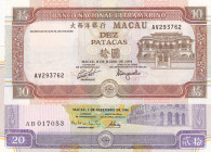 Macau, 10-20 Patacas, 1991/1996, UNC, p65; p66, (Total 2 banknotes)
Estimate: USD 15-30