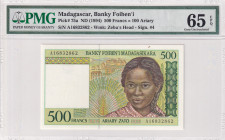 Madagascar, 500 Francs = 100 Ariary, 1994, UNC, p75a
PMG 65 EPQ
Estimate: USD 25-50