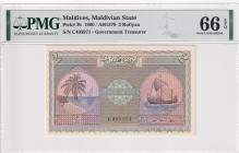 Maldives, 2 Rufiyaa, 1960, UNC, p3b
PMG 66 EPQ
Estimate: USD 250-500