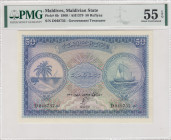 Maldives, 50 Rufiyaa, 1960, AUNC, p6b
PMG 55 EPQ
Estimate: USD 250-500