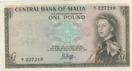 Malta, 1 Pound, 1967, XF(+), p29a
Queen Elizabeth II. Potrait
Estimate: USD 130-260