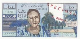 Mauritania, 100 Ouguiya, 1973, UNC, p1s, SPECIMEN
Estimate: USD 100-200