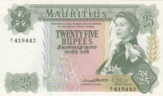 Mauritius, 25 Rupees, 1967, UNC(-), p32a
Queen Elizabeth II. Potrait, Dished
Estimate: USD 125-250