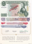 Mauritius, 5-10-25-50 Rupees, 1978, UNC, p30c; p31c; p32b; p33c, SPECIMEN
(Total 4 banknotes), Queen Elizabeth II. Potrait
Estimate: USD 150-300