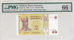 Moldova, 1 Leu, 1994, UNC, p8a
PMG 66 EPQ
Estimate: USD 25-50