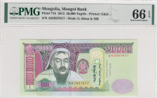 Mongolia, 20.000 Tugrik, 2013, UNC, p71b
PMG 66 EPQ
Estimate: USD 25-50