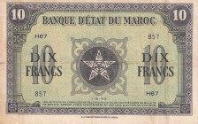 Morocco, 10 Francs, 1943, VF(+), p25a
Slightly stained
Estimate: USD 20-40