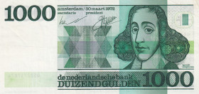 Netherlands, 1.000 Gulden, 1972, VF(+), p94a
Baruch Spinoza portrait at right (He was a Dutch philosopher of Portuguese Jewish origin)
Estimate: USD...
