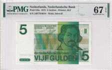 Netherlands, 5 Gulden, 1973, UNC, p95a
PMG 67 EPQ, High condition 
Estimate: USD 75-150