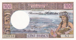 New Hebrides, 100 Francs, 1977, UNC, p18d
Estimate: USD 25-50