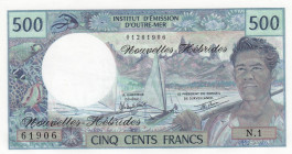 New Hebrides, 500 Francs, 1979, UNC, p19c
Estimate: USD 25-50