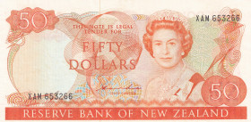 New Zealand, 50 Dollars, 1981/1985, XF, p174a
Queen Elizabeth II. Potrait
Estimate: USD 75-150