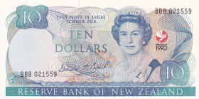 New Zealand, 10 Dollars, 1990, UNC, p176
Queen Elizabeth II Portrait, Commemorative Banknote, Light handling
Estimate: USD 60-120