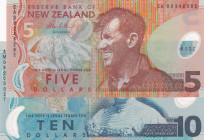 New Zealand, 5-10 Dollars, 2006/2009, UNC, p185; p186, (Total 2 banknotes)
Polymer plastics banknote
Estimate: USD 20-40