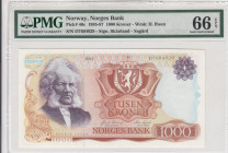 Norway, 1.000 Kroner, 1985/1987, UNC, p40c
PMG 66 EPQ
Estimate: USD 1250-2500