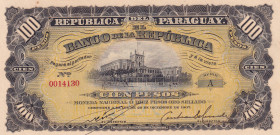 Paraguay, 100 Pesos, 1907, UNC, p159
Slightly stained
Estimate: USD 40-80