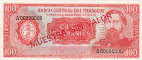Paraguay, 100 Guaranies, 1952, UNC, p198s, SPECIMEN
Estimate: USD 150-300