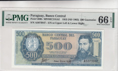 Paraguay, 500 Guaranies, 1963, UNC, p200b
PMG 66 EPQ
Estimate: USD 225-450