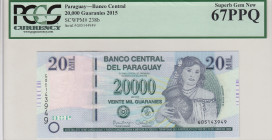 Paraguay, 20.000 Guaranies, 2015, UNC, p238b
PCGS 67 PPQ, High Condition
Estimate: USD 25-50