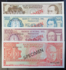 Paraguay, 500-1.000-5.000-10.000 Guaranies, 1952, UNC, p200; p201; p202; p203, SPECIMEN
(Total 4 banknotes)
Estimate: USD 500-1000